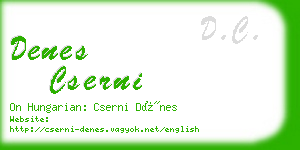 denes cserni business card